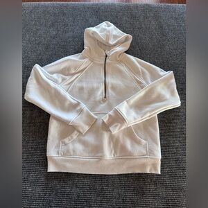 Freely Women's White Quarter Zip Hoodie Yoga Sweater Medium